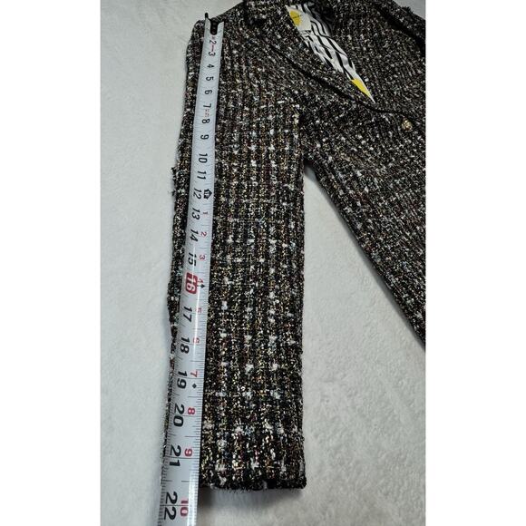 Kerri Rosenthal NWT Happy Hour Boucle Blazer Size Small in Black/Multi Tweed - Picture 8 of 9